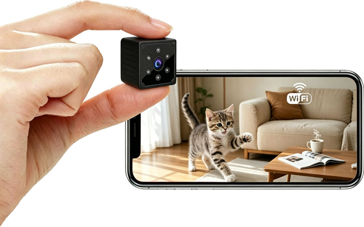AOBOCAM Mini Kamera WLAN 1080P mit Cloud-Speicher – 150° Weitwinkel, kabellose Innenkamera mit Beweg