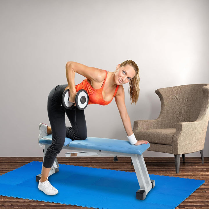 Relaxdays Unisex – Erwachsene Bodenmatte Set, 24 Schmutzmatten für Fitness &amp; Fitnessgeräte, Eva, BPA