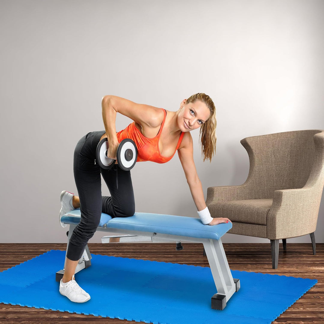 48 x Bodenschutzmatte, Puzzlematten für Sport &amp; Fitnessgeräte, 30x30 cm, 4,32 m², Schaumstoff, BPA-f