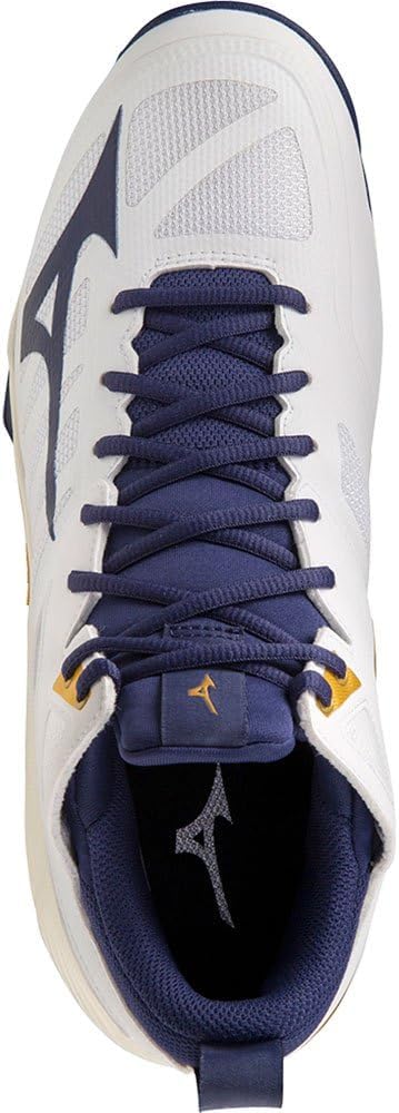 Mizuno Unisex Wave Dimension Mid Tischtennis 40 EU Weiss Blueribbon Mp Gold, 40 EU Wei&#xDF; Bluerib
