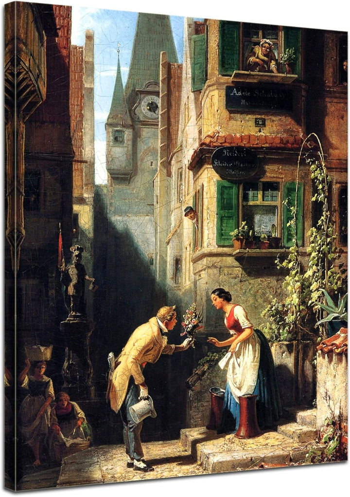 Bilderdepot24 Bild auf Leinwand | Carl Spitzweg Der ewige Hochzeiter in 60x80 cm als Wandbild | Wand