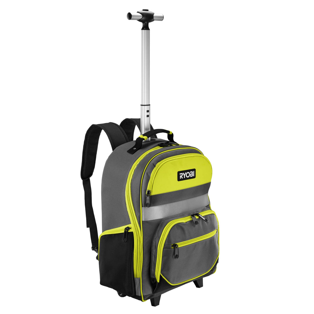 RYOBI Werkzeug-Rucksack RSSBP2 (integrierten Rollen, teleskopierbarem Griff, 600-Denier Polyester Ko