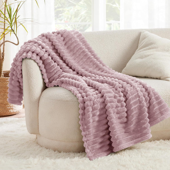 BEDSURE Kuscheldecke Flauschig - Wolldecke & Fleecedecke, Sofadecke, Weiche Warme Grobe Korddecke fü