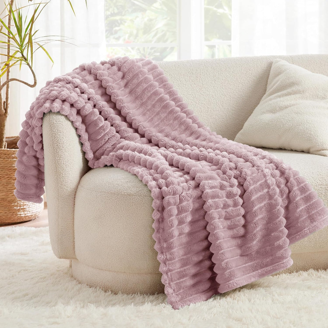 BEDSURE Kuscheldecke für Zimmer Deko - Wolldecke & Fleecedecke, Sofadecke, Weiche Warme Grobe Kordde