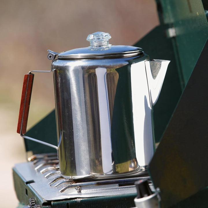 Coghlans Unisex – Erwachsene Coffee Pot Edelstahlkanne 9 Tassen Silber, 9 Tassen Silber