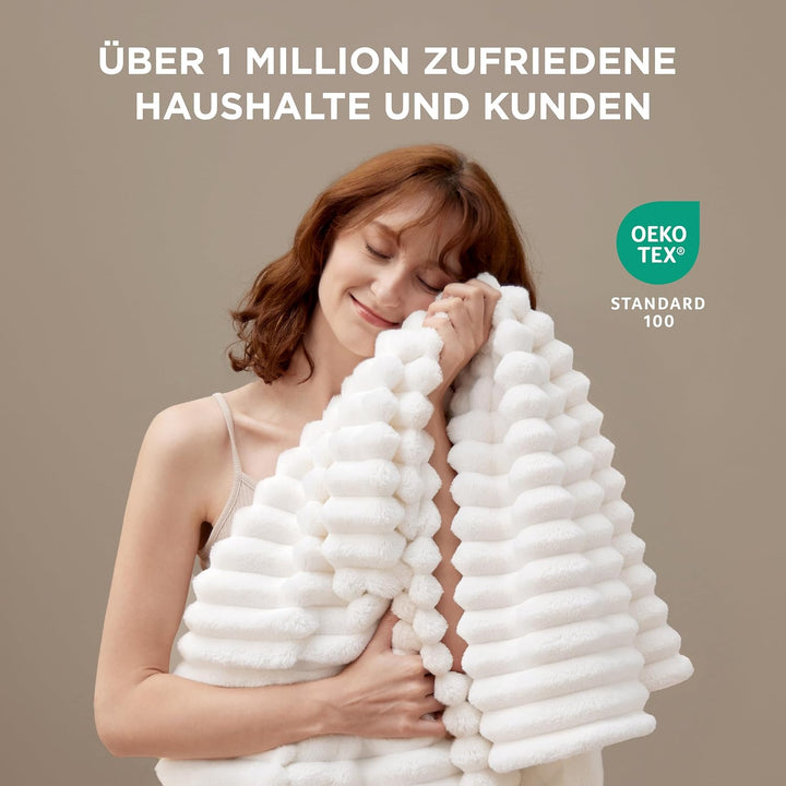 Bedsure Kuscheldecke Flauschig Decke Fleecedecke – Weiche Warme Grobe Korddecke Gemütlicher Sofadeck