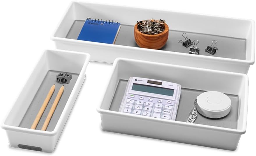 madesmart Tablett, 3er-Set, weiss, Premiumweiss, Premiumweiss