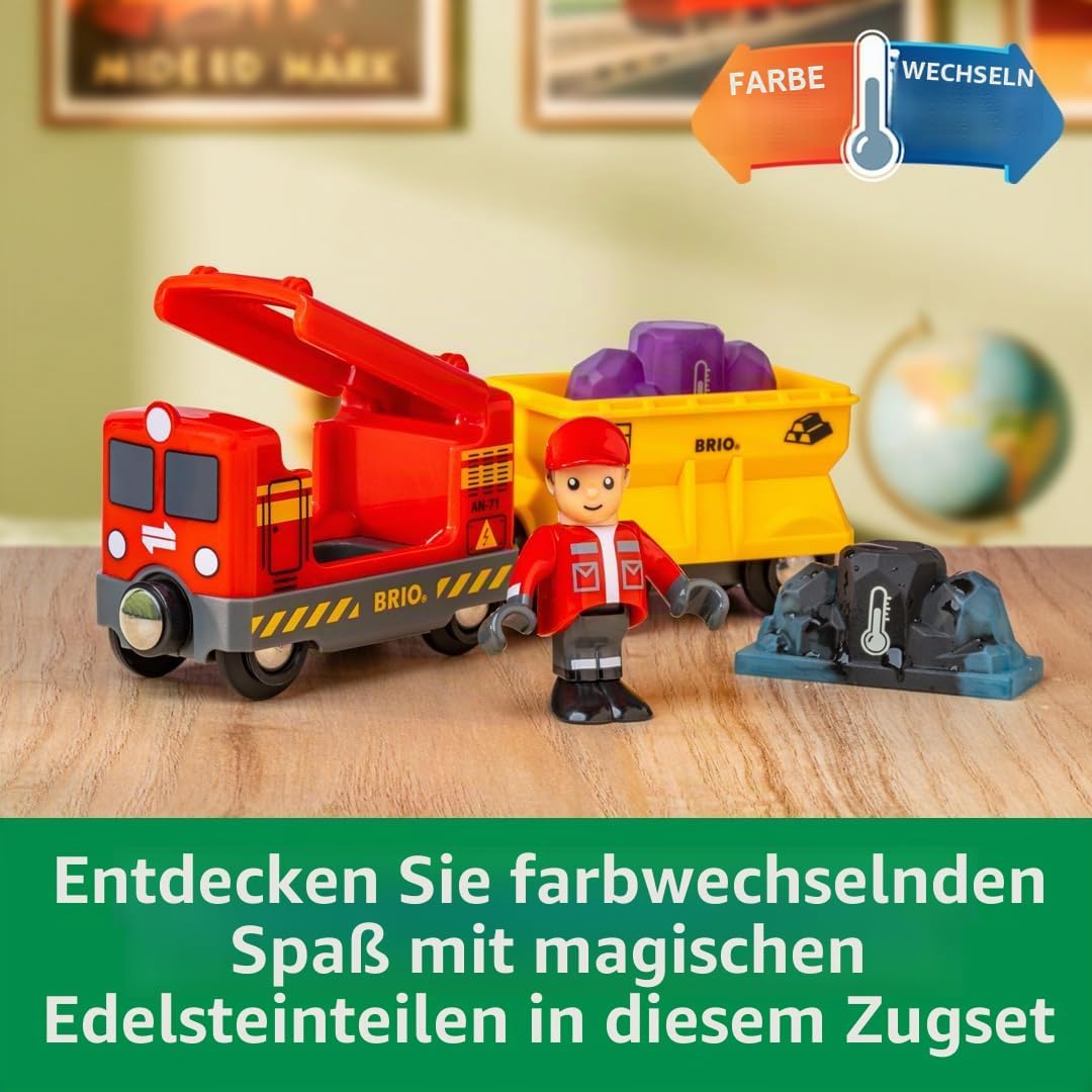 BRIO Güterzug mit Farbwechsel-Zubehör/Spielzeug-Eisenbahn - Edelstein mit Farbwechsel bei Kälte/Wärm