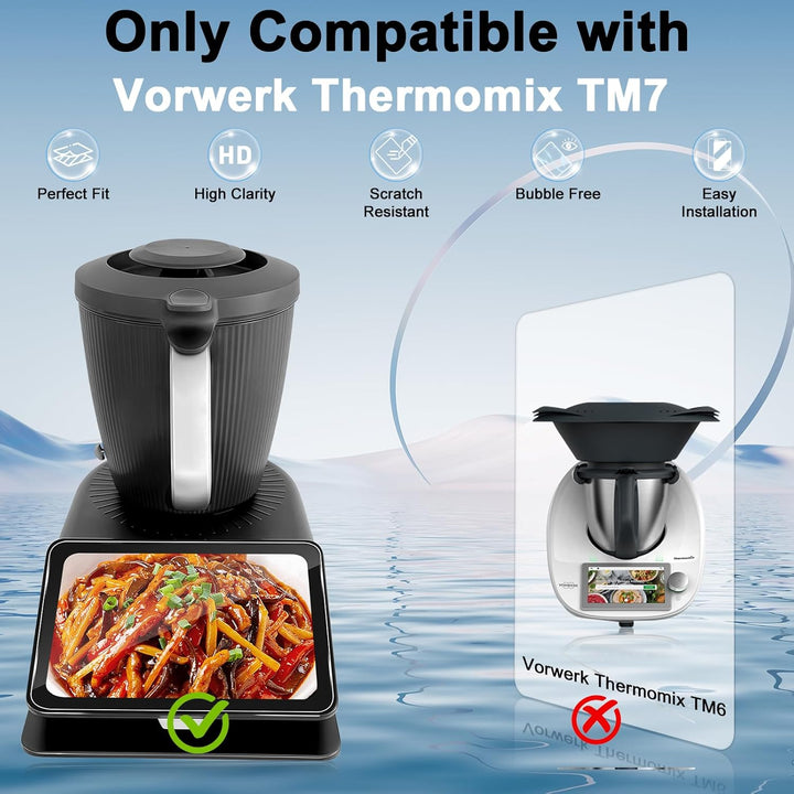 Displayschutz Kompatibel mit Vorwerk Thermomix TM7 für Panzerglas, 2 Stück 9H Härte Schutzglas Schut