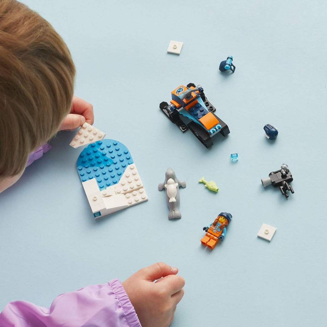 LEGO City Arctic Explorer Schneemobil 60376 Bauspielzeug-Set, Schneemobil Spielset mit Minifiguren u