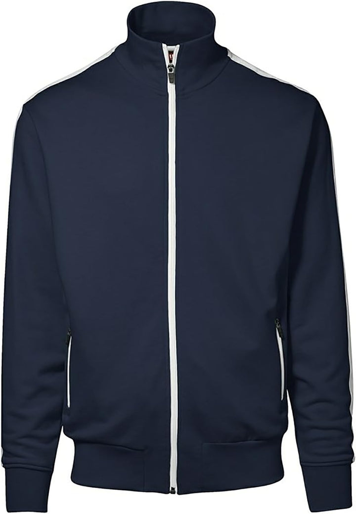 ID Herren Sweatjacke CARDIGAN m. Kontraststreifen (3XL, grau-meliert) Grau-Meliert