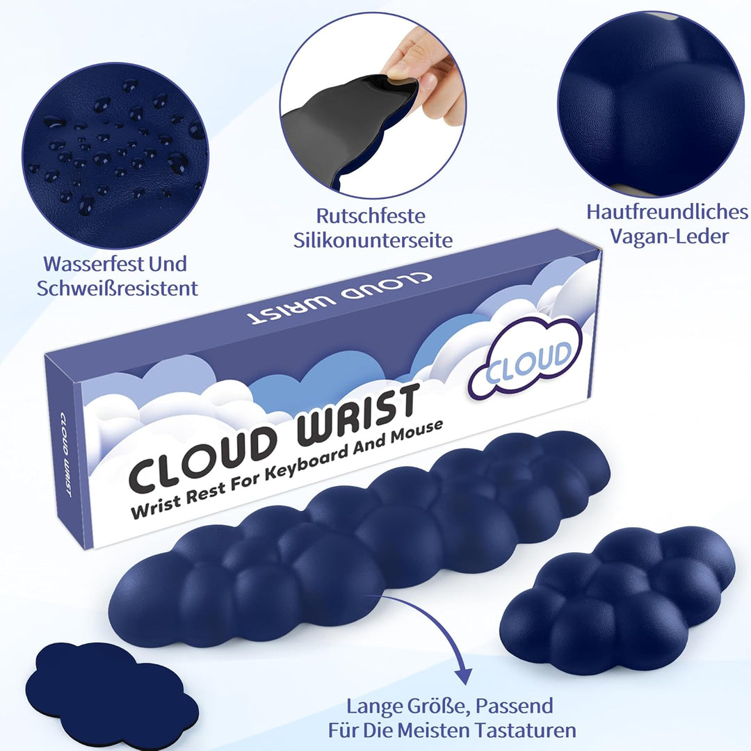 Sushret Handballenauflage Tastatur Wolke, Ergonomische Handauflage Mit PU Leder Memory Schaum, Cloud