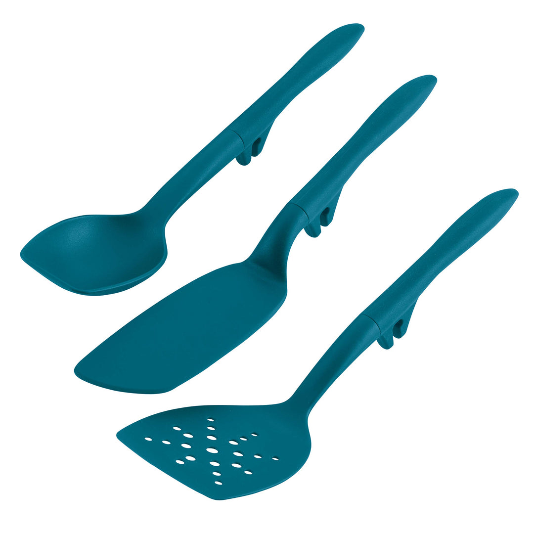 Rachael Ray Tools and Gadgets Pfannenwender-Set, mit Schlitzen und soliden Pfannenwender, 3-teilig,