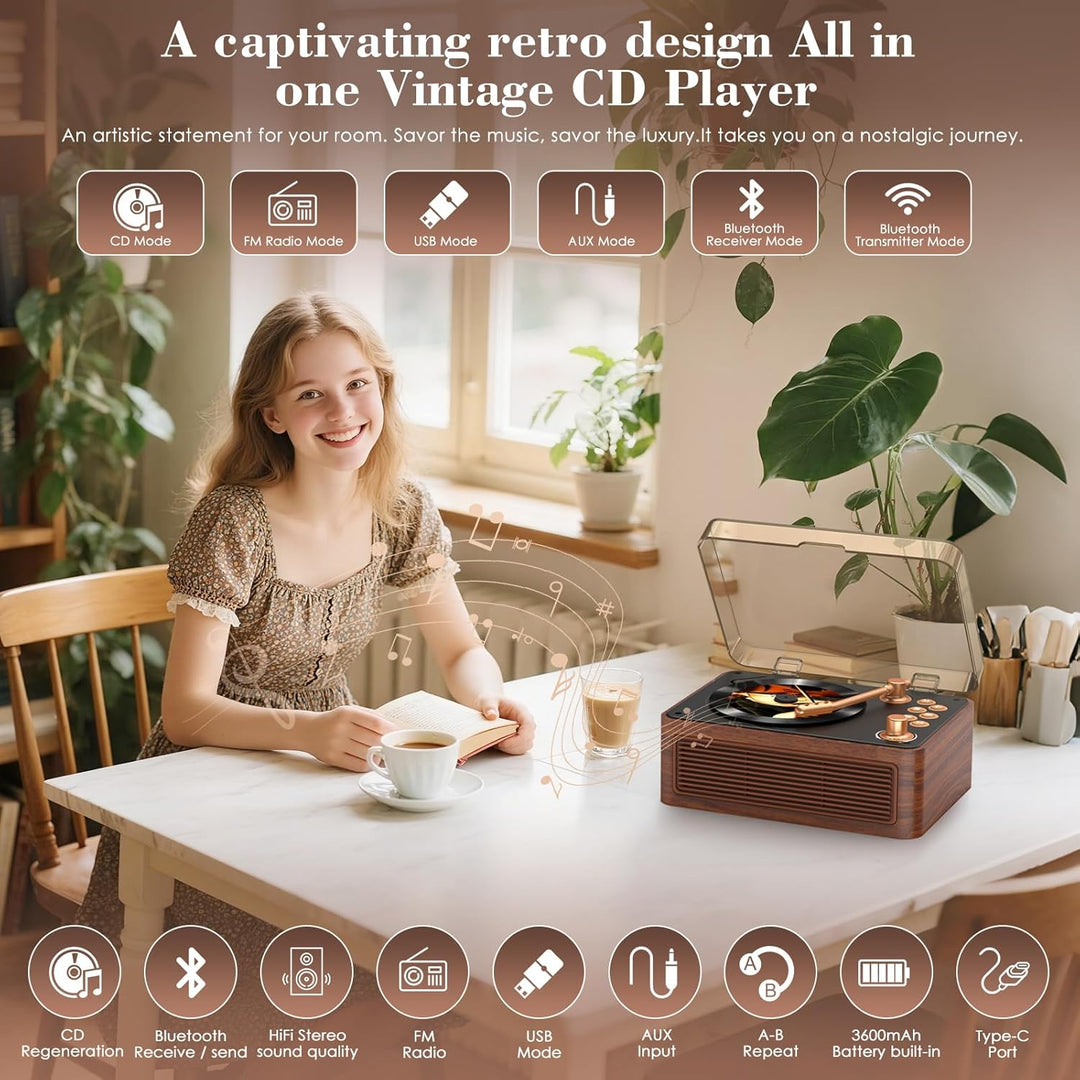 CD Player Tragbar Bluetooth: Kegaudio Radio mit CD-Player Tragbarer mit Lautsprecher Fernbedienung U