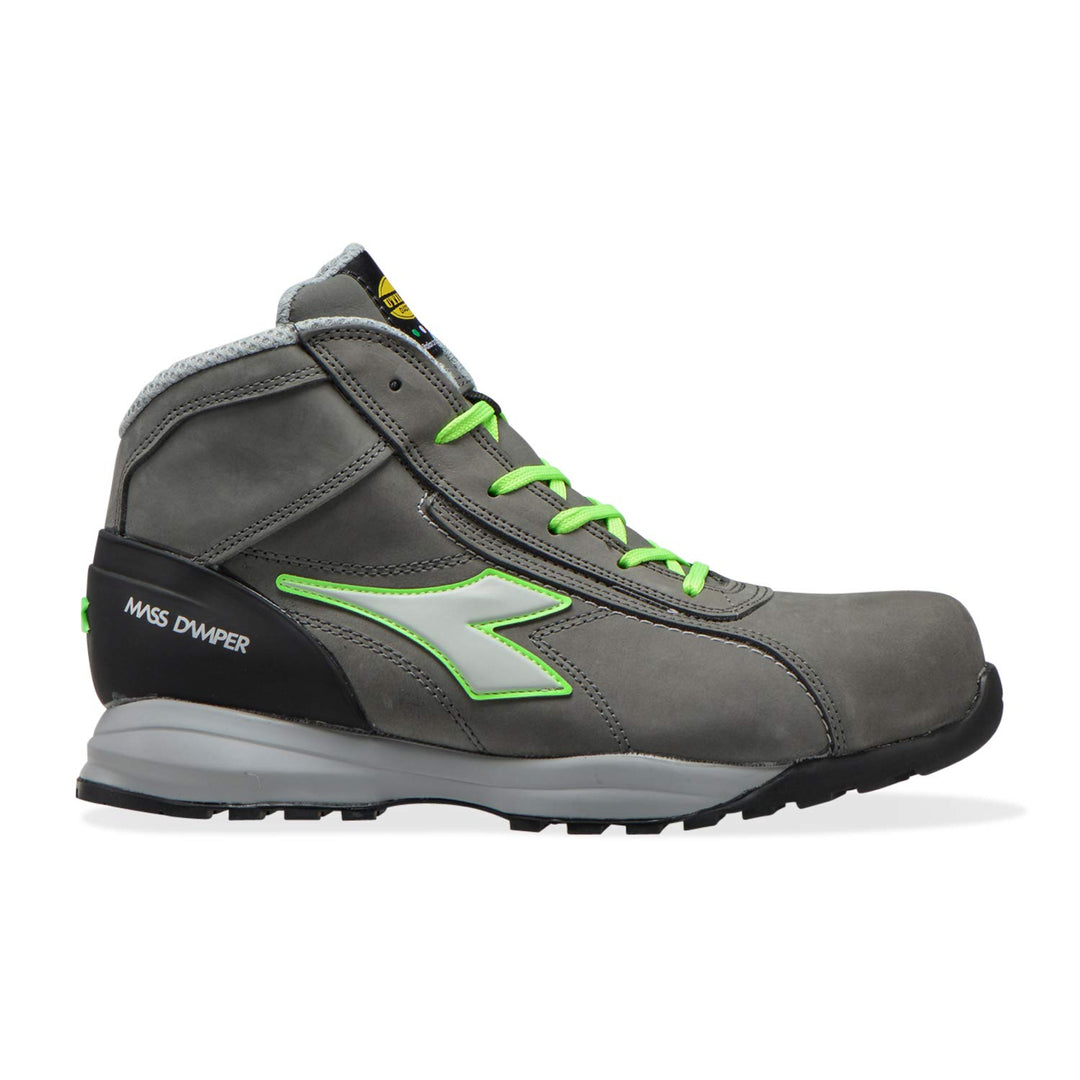 Arbeitsschuh GLOVE MDS MID S3 HRO SRC, COAL/GREEN FLUO, Gr. 44
