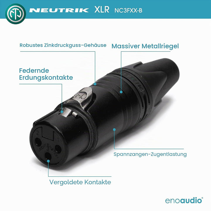 enoaudio Mogami 2534 Quad Professionel Studio Kabel Symmetrische Mikrofon | Neutrik Gold XLR female