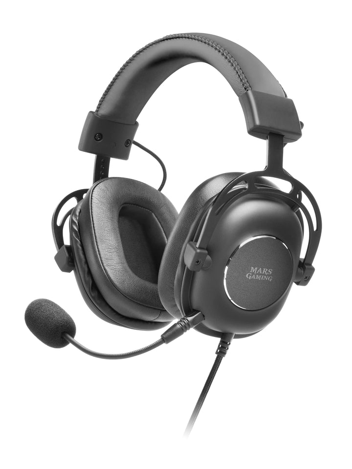 Mars Gaming MH6 Schwarz, Neograophene Kopfhörer, 7.1 Externe Karte, Abnehmbares Mikrofon, MH6