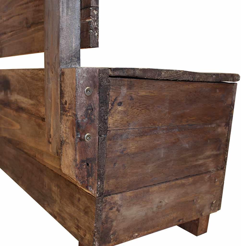 vidaXL Sitzbank mit Staufach Handgefertigt Holzbank Truhenbank Sitztruhe Bank Aufbewahrungstruhe Spi