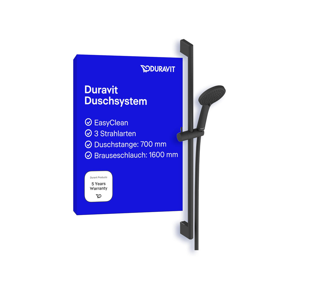 Duravit Universal Duschsystem, Duschset mit 3 Strahlarten (Rain, Intense Rain, Soft Rain), Duschstan