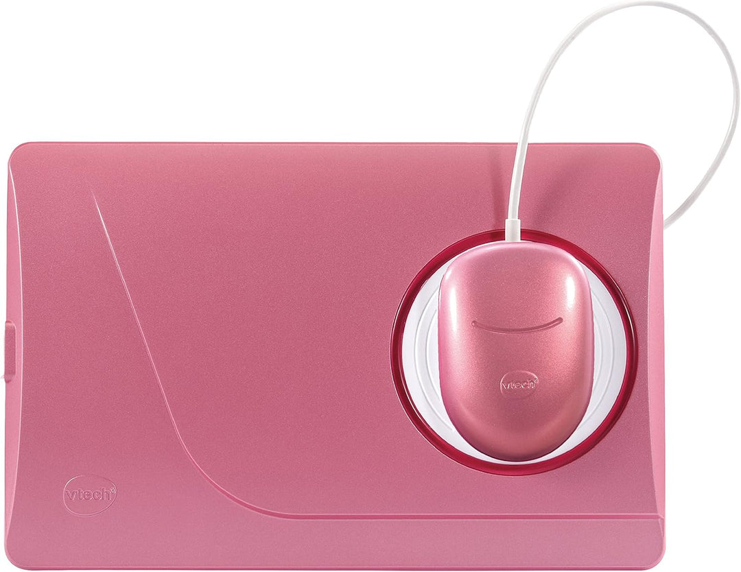 Vtech Genio Lernlaptop pink – Lerncomputer mit Internetzugang, Textprogramm und Lerninhalten zu Buch