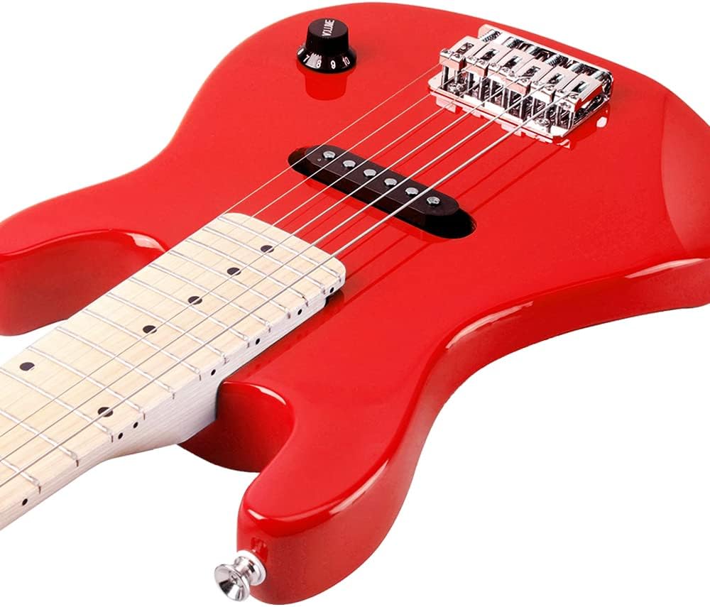 Winzz 30 Zoll Mini E-Gitarre Kinder Ahorn Griffbrett Elektrische Gitarre Anfänger Set für Kinder mit