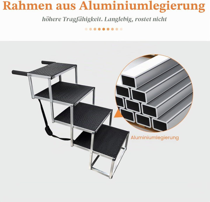 hundetreppe grosse Hunde - Hundetreppe Auto 4 Stufen - Klappbare Aluminium Hundetreppe Ultra-Leicht