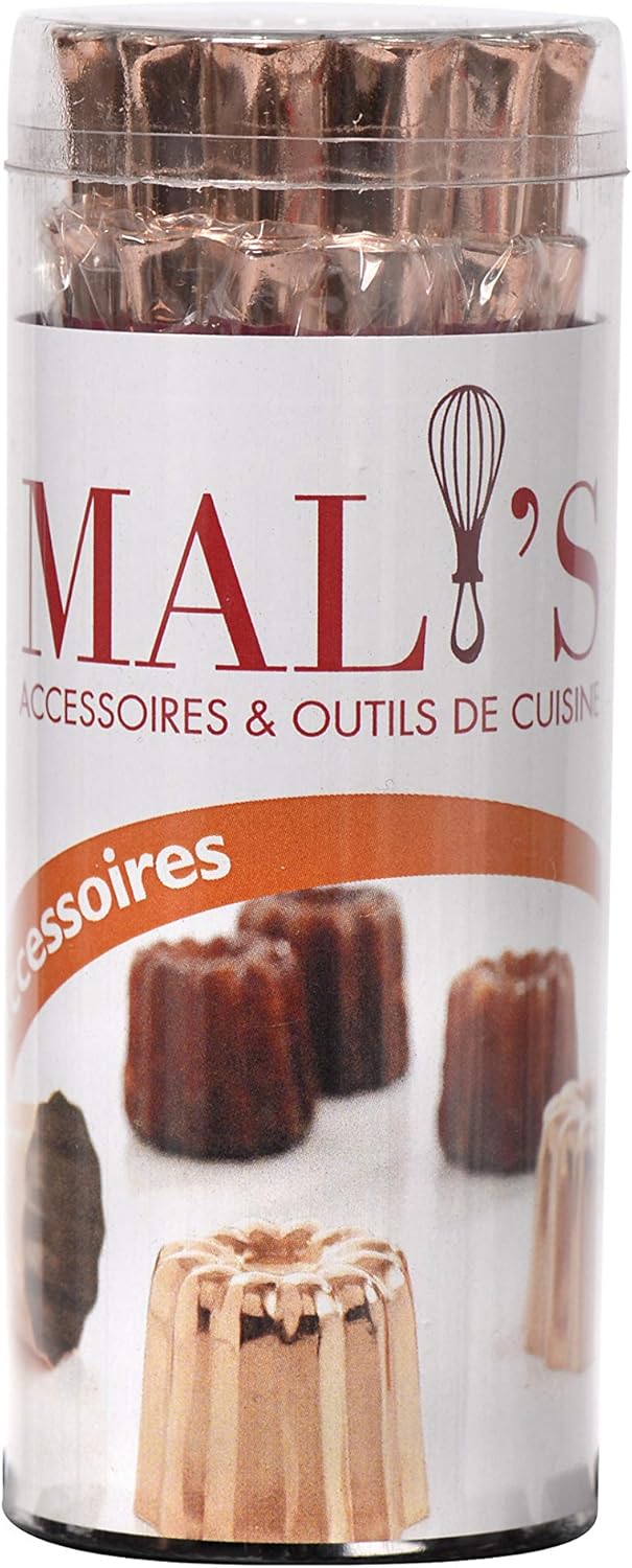 patisse 43016 Backform für Canelé de Bordeaux, Kupfer, 35 mm,