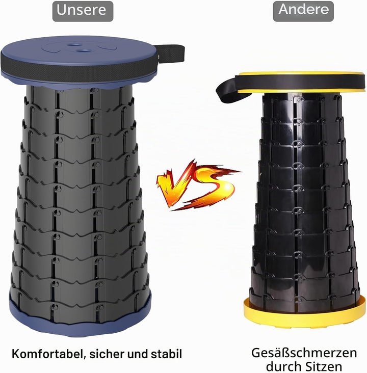 Teleskophocker,Zusammenklappbar, leicht und tragbar, Hocker für Erwachsene, Camping-Hocker für Wande