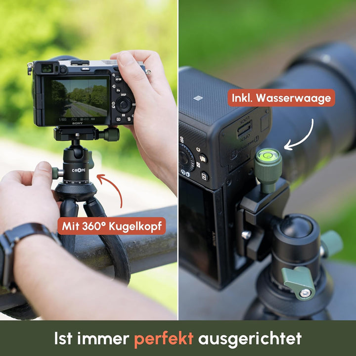 C-Rope Flexibles Kamerastativ CREATORPOD mit 360 Grad Kugelkopf, Traglast bis 2kg, Arca Swiss, Kamer