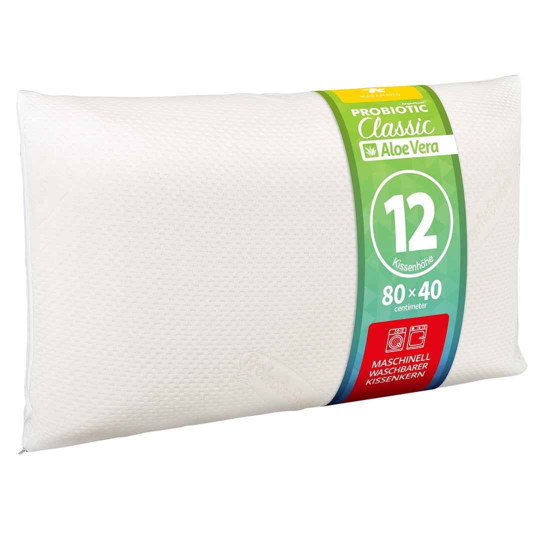 MABAMAHO Probiotic Orthopädisches Nackenstützkissen mit Aloe Vera aus Memory Viscoschaum 40x80x12 cm