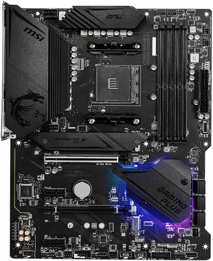 MSI MPG B550 Gaming Plus (ATX AMD AM4 DDR4 M.2 USB 3.2 Gen 2 HDMI ATX Gaming Motherboard AMD Ryzen™