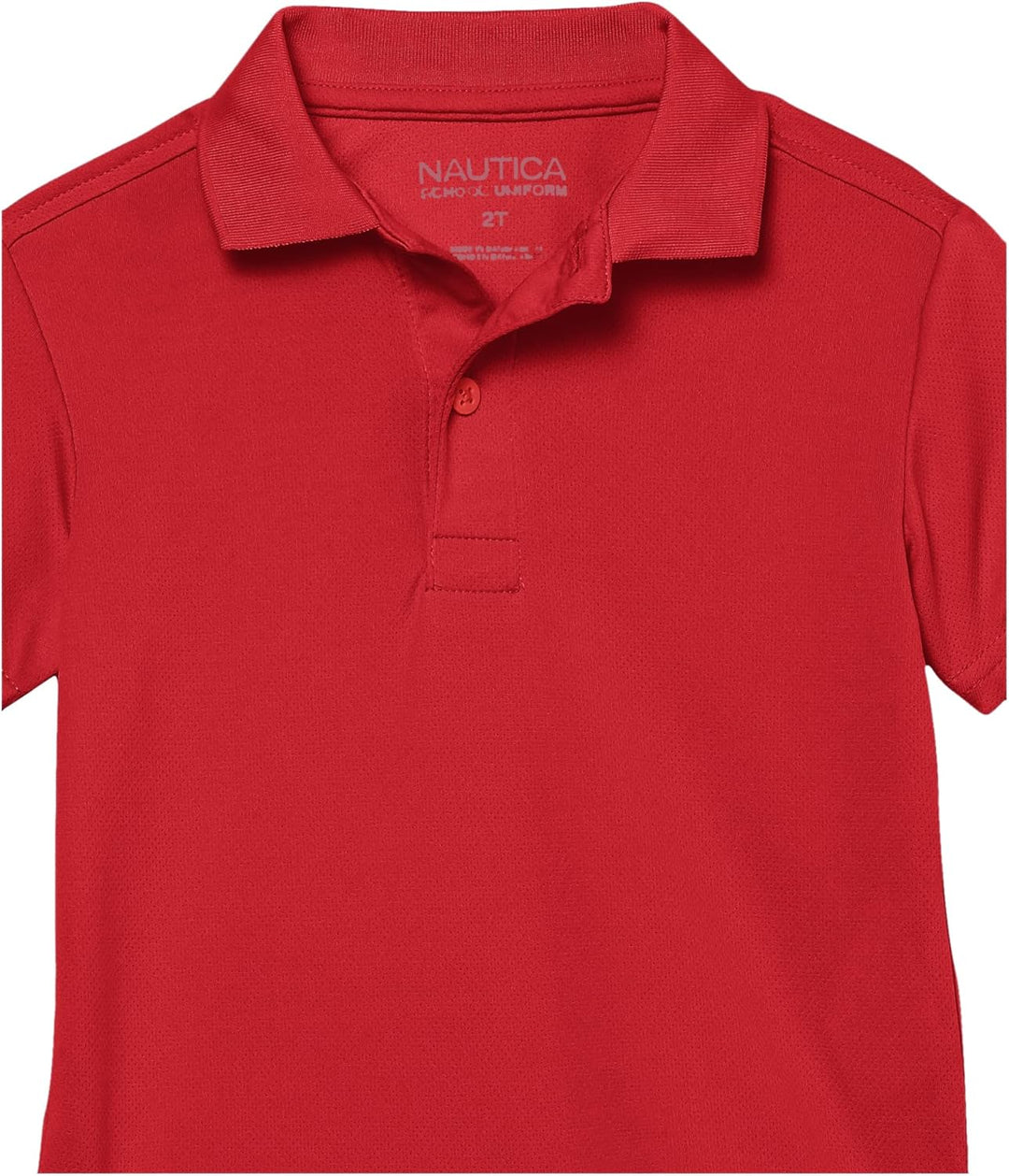 Nautica Jungen Schuluniform Kurzarm Performance Polo - Rot - Klein