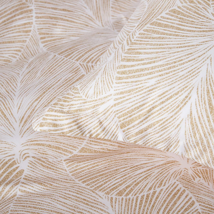 Jemiipee Blumen Bettwäsche-Set mit Tropische Palmblätter Muster, 1 x Bettbezug 200x200 cm mit 2 x Ki