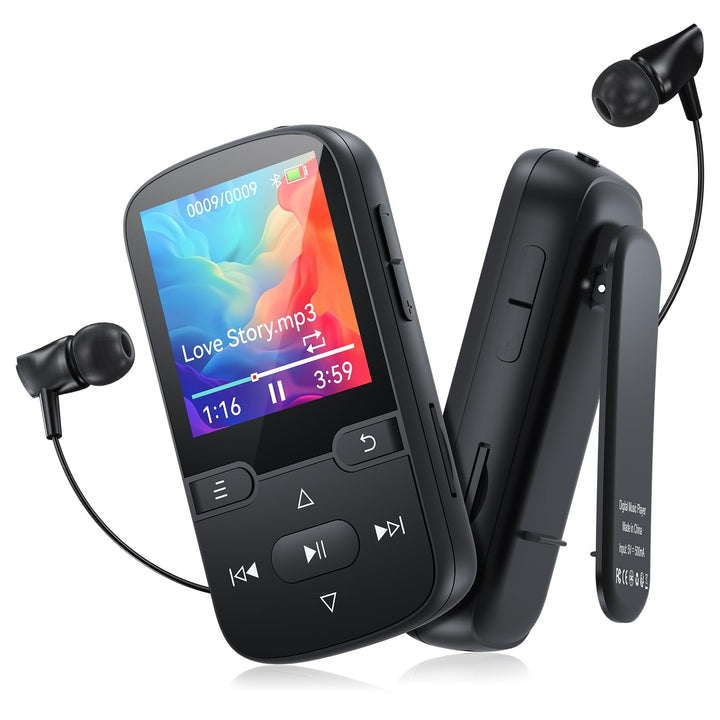 64 GB MP3 Player Bluetooth 5.3 mit Clip Kinder Tragbarer HiFi-Sport-Musikplayer (28g), FM-Radio, Sch