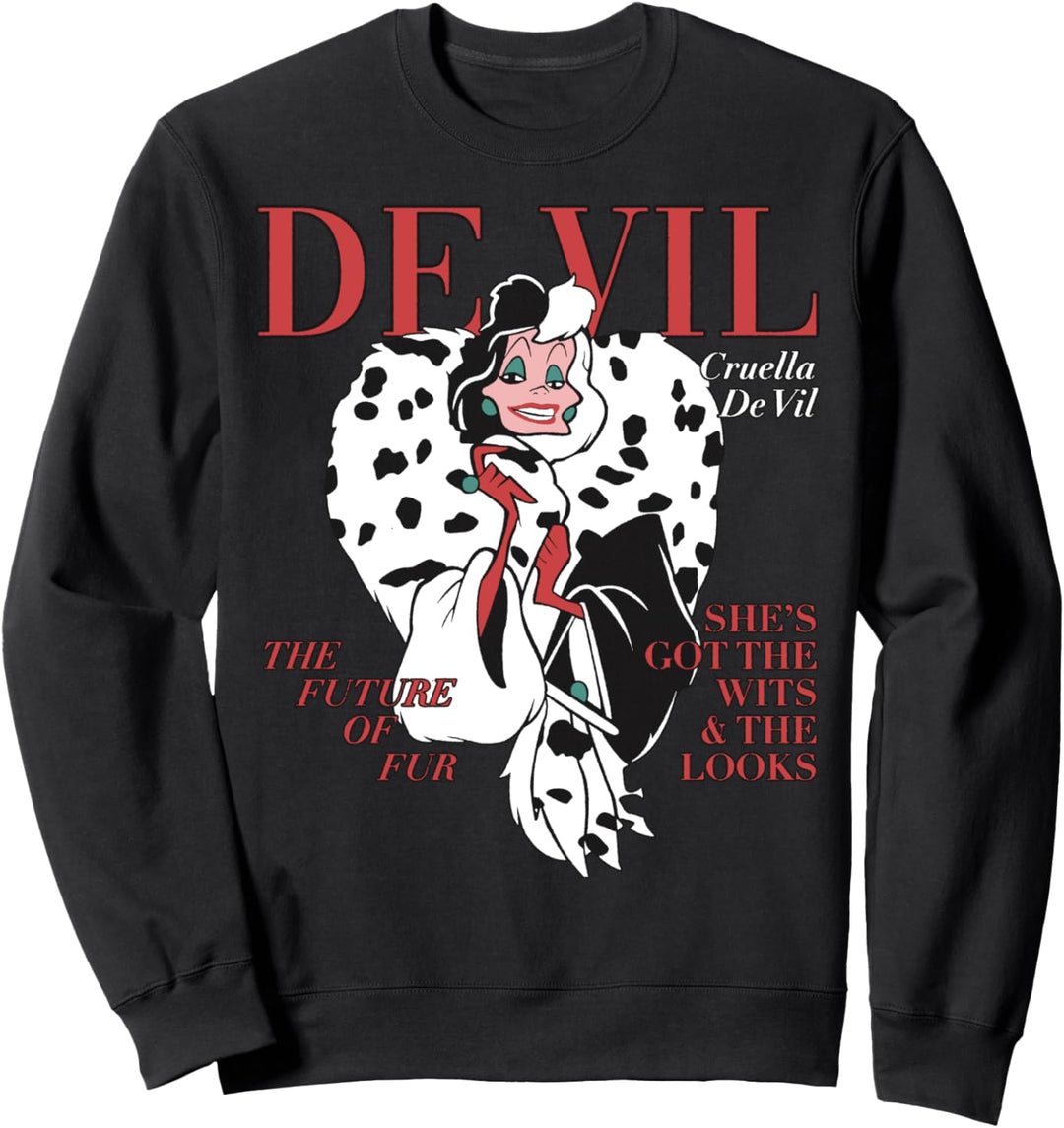 Disney Villains Cruella De Vil Magazine Cover Sweatshirt