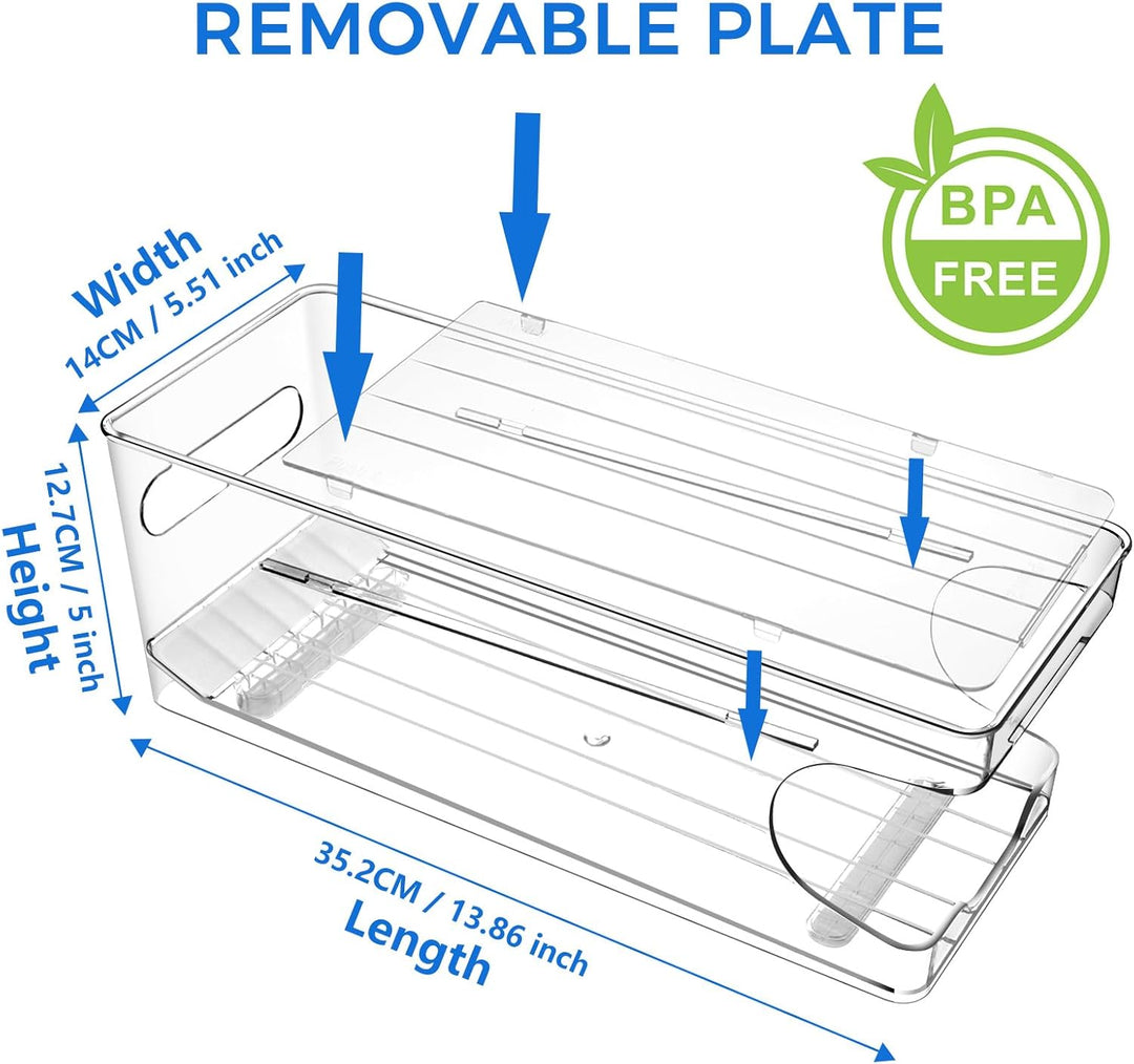 BingoHive 2er Pack Rollen Kühlschrank Organizer Dosenspender Dosenhalter für Getränke Bier Sprudel S