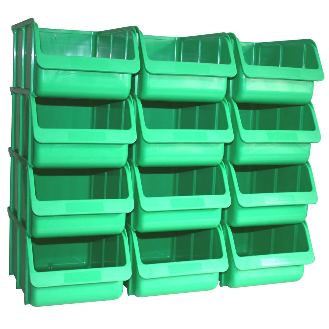 12 Profi Lager-Sichtboxen PP Grösse 4 in Farbe Grün