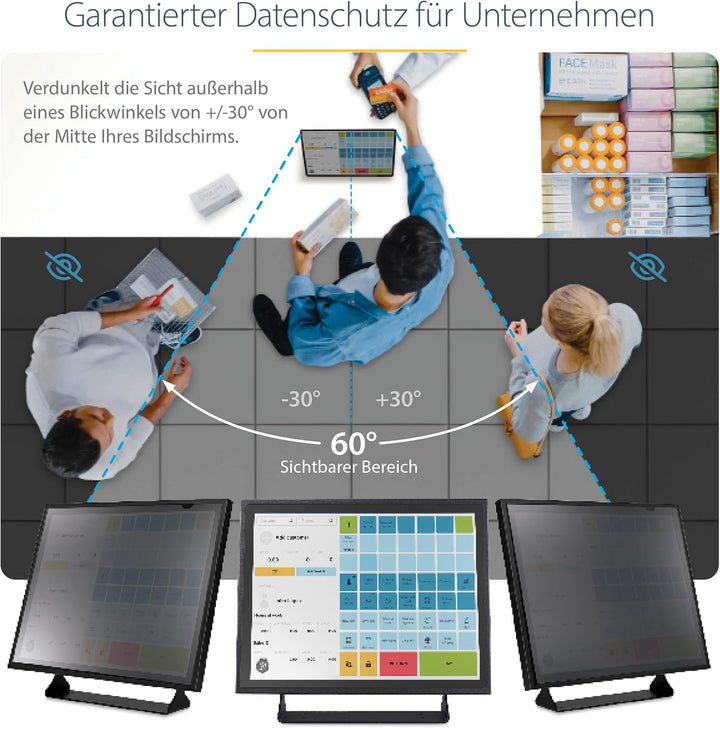 StarTech.com 17-inch 5:4 Computer Monitor Privacy Filter, Anti-Glare Privacy Screen w/51% Blue Light
