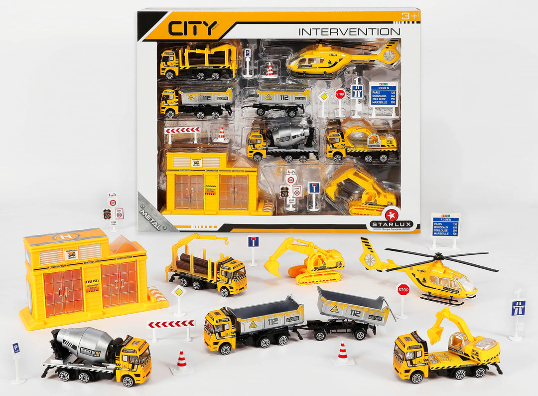 STARLUX - Grosses Arbeitsset Komplett - Sortiment Fahrzeuge Miniaturen Metallsammlung - Ab 3 Jahren
