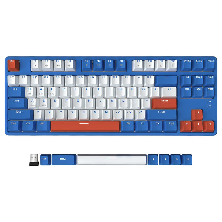 AJAZZ AK871 Kabellose Gaming-Tastatur 75%, Bluetooth/2,4 GHz Wireless Dual-Modi, TKL 80% Mechanische
