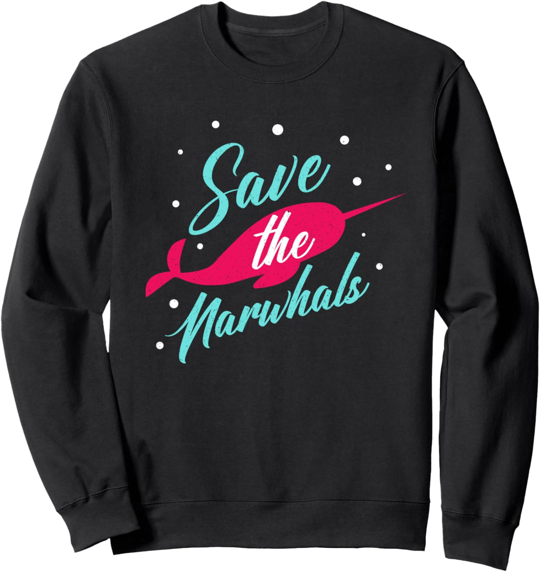 Jahrgang Rettet das Narwal-Meer Einhorn Verzaubertes Tierges Sweatshirt