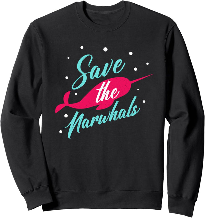Jahrgang Rettet das Narwal-Meer Einhorn Verzaubertes Tierges Sweatshirt