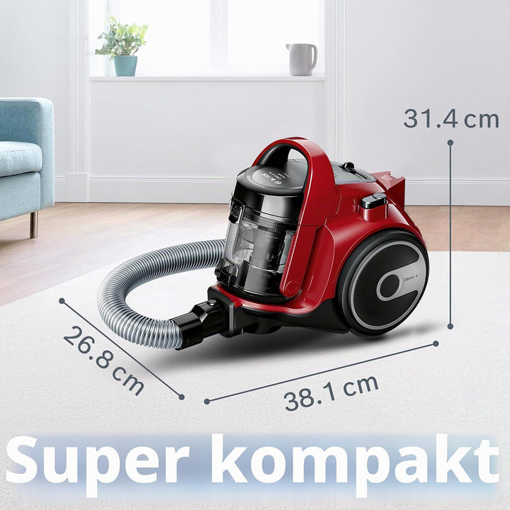 BOSCH BGC05AAA2 Staubsauger ohne Beutel - 78 dB - Behälterkapazität 1,5 l - Waschbarer HEPA 12-Filte