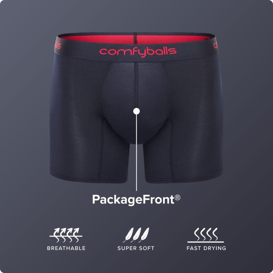 Comfyballs Premium Boxershorts aus weichem Lyocell-Gewebe, Boxershorts in Lang-Modell, Herren-Boxers
