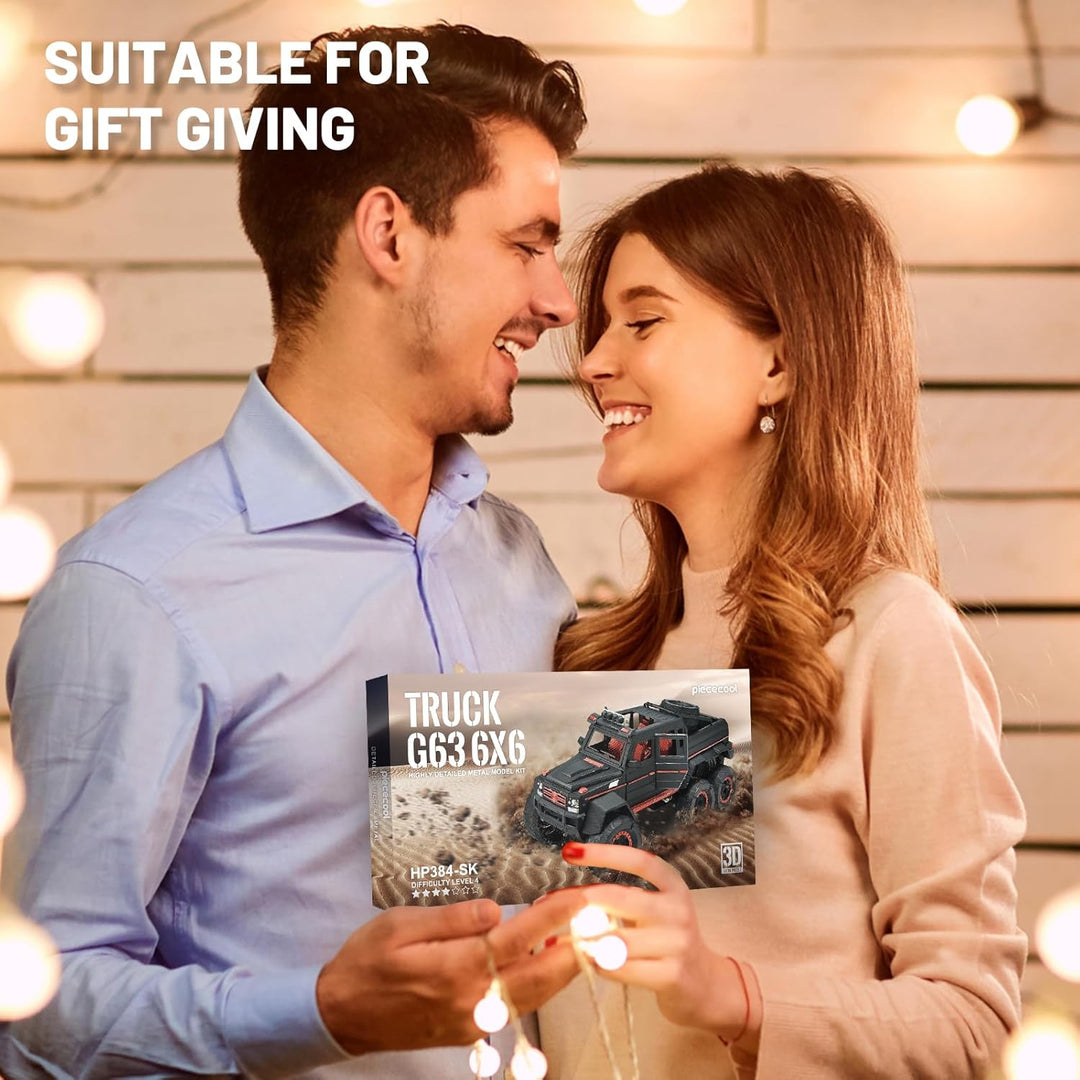 Piececool 3D Puzzle Metall G63, 3D Metall Puzzle Automobil für 340 Edelstahl, Ganzes Metall, 1:1 Wie