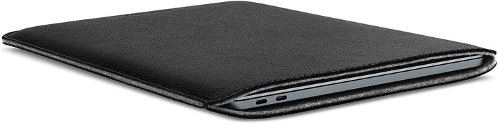 Woolnut Leder Sleeve Case Hülle Tasche für MacBook Pro 13 UNT Air 13/13.6 Zoll - Schwarz MacBook Pro