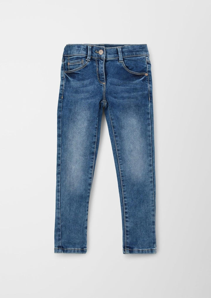 s.Oliver Mädchen Slim: Denim im Used-Look 110 Blau, 110 Blau