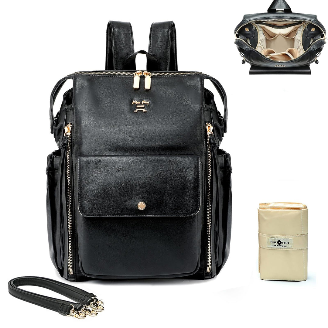 MISS FONG Wickelrucksack Wickeltasche Rucksack Gross Baby Rucksack Kinderwagen Mom Mummy Bag Leder W