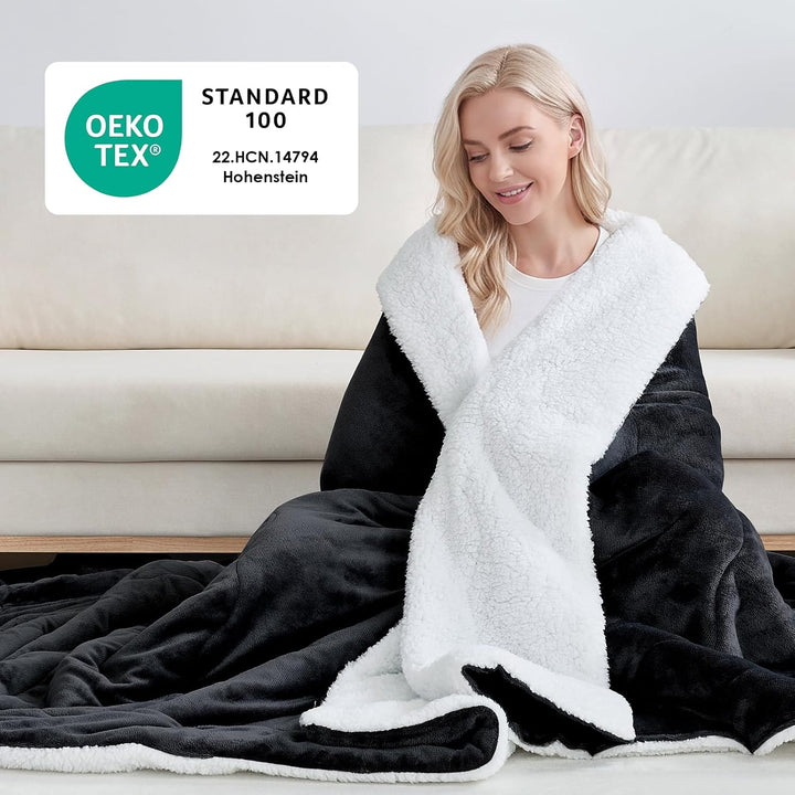 CHOSHOME Kuscheldecke Flauschig 220x240CM Kuscheldecke Warm Sherpa Decke Flauschige Decke Dicke Warm