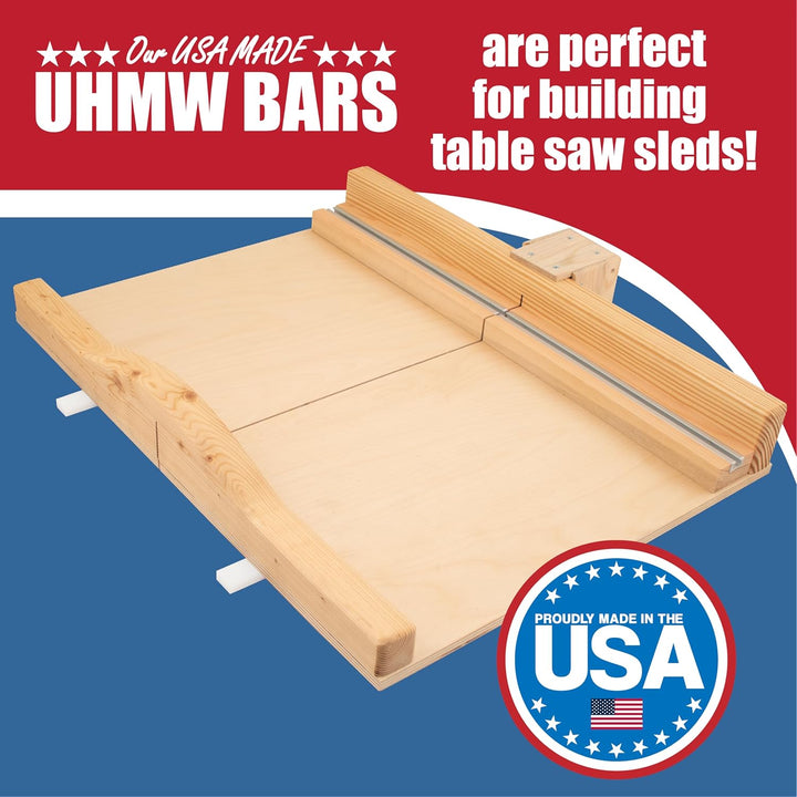 UHMW Precision Milled Bar 3/4" X 3/8" X 36" For Jigs, Fixtures or Miter Slots (size 3/4" x 3/8"). Sl